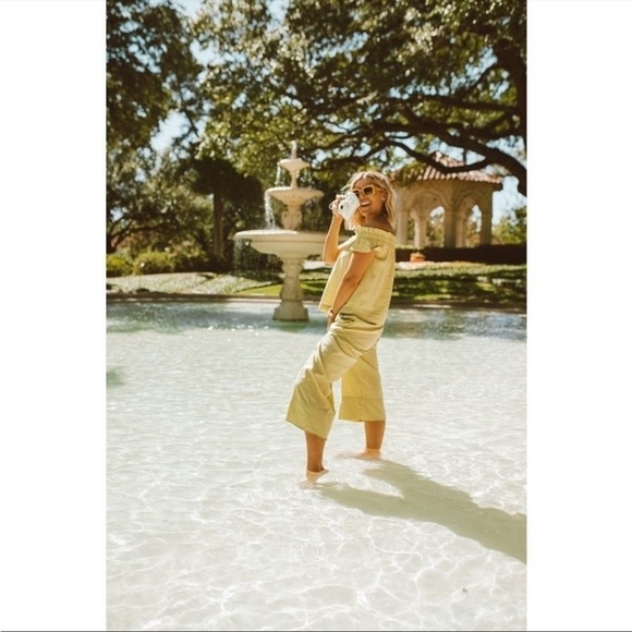 NEW Free People Everything 2 piece set Wide Leg Pant Off Shoulder Top - Picture 4 of 16